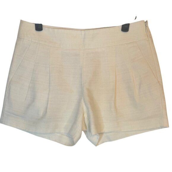 2/$30 J.Crew Size 0 Cream Linen & Cotton Blend Pleated Shorts - Picture 12 of 13